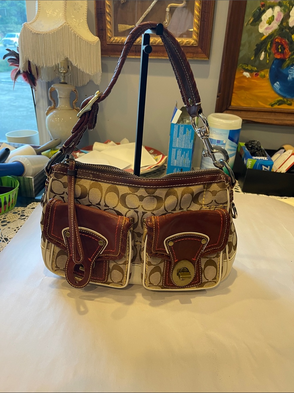 Coach 65th Signature Legacy Turnlock Shoulder Bag Y2K